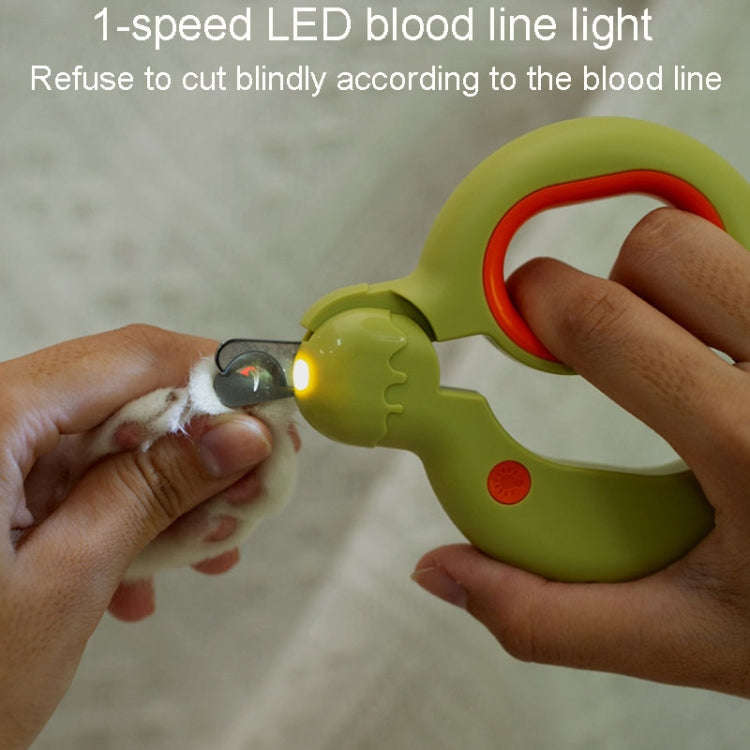 Pet Nail Clipper Dogs And Cats Fingernail Trimmers With LED Lighting(Green)