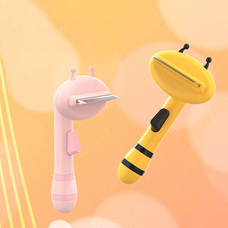 Bee Pet Comb Cats Hair Removal Knots Thinning Knife Comb(Pink)
