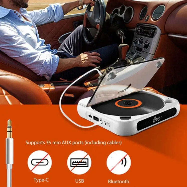 Kecag KC-918 Bluetooth CD Player Rechargeable Touchscreen Headphone Small Music Walkman(Black)