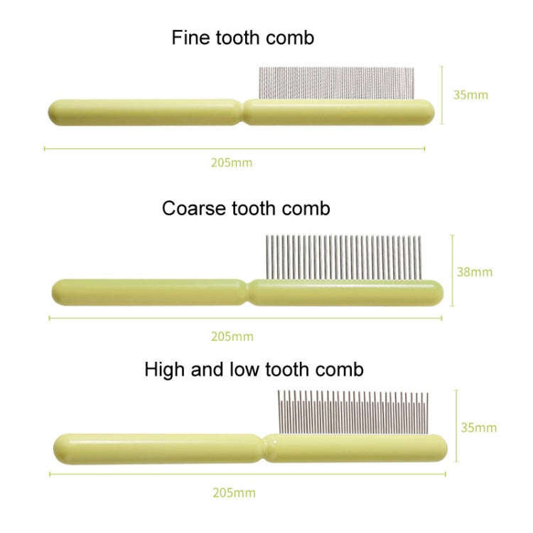 Cats And Dogs Long Hair Knotting Brush Pets Stainless Steel Detangling Comb, Size: Fine Teeth(White)