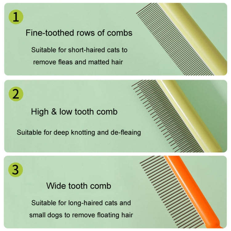 Cats And Dogs Long Hair Knotting Brush Pets Stainless Steel Detangling Comb, Size: Fine Teeth(White)