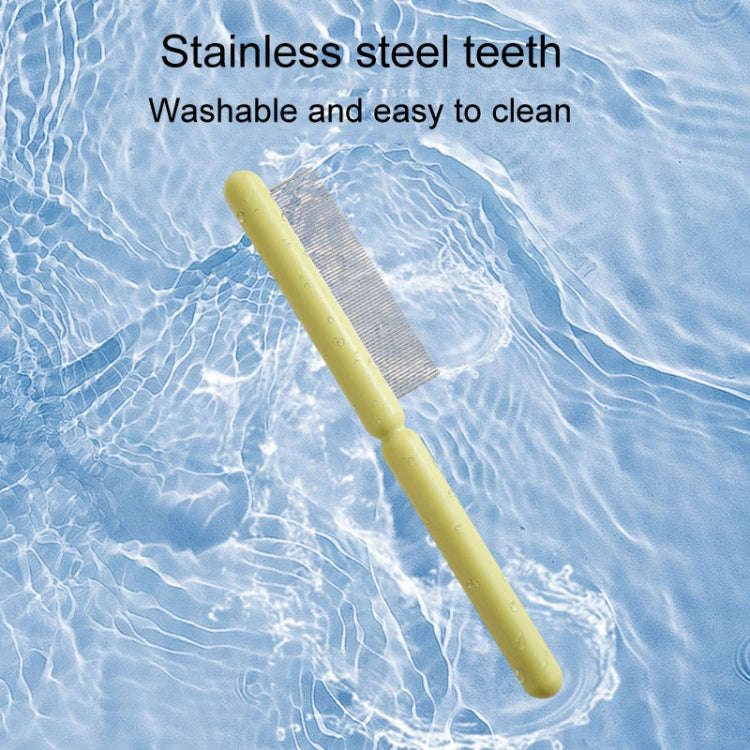 Cats And Dogs Long Hair Knotting Brush Pets Stainless Steel Detangling Comb, Size: Fine Teeth(White)