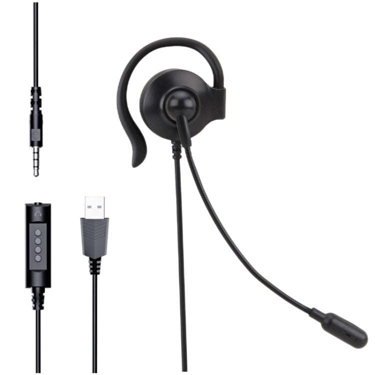 SOYTO SY227 Single-side Operator Ear Hook Headset Corded Computer Headset, Interfaces: Separation...