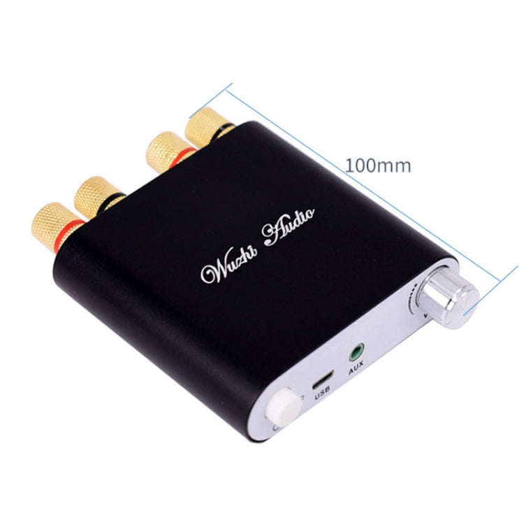 100W+100W Bluetooth Audio Digital Amplifier Board Module AUX USB External Sound Card(Silver)