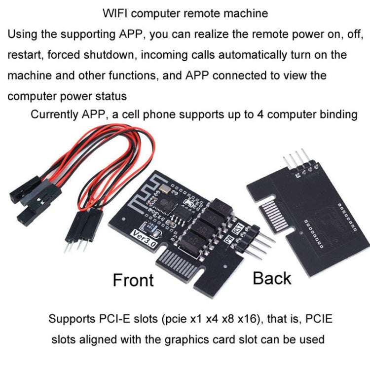 Desktop Computer WIFI Remote Power On PCI-E Slot Physical Reboot Module