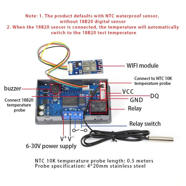 WIFI Wireless Cell Phone Remote Thermostat Control Switch Module, Model: LCD Display