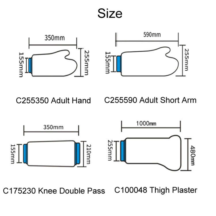 Fracture Waterproof Plaster Postoperative Bathing Protection, Model: C175230 Knee Double Pass
