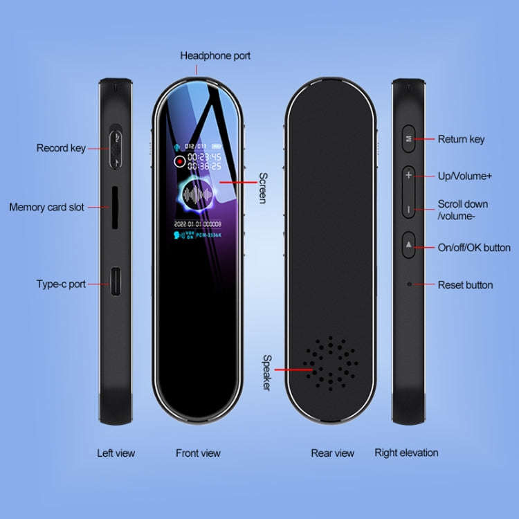 Q53 Ultra Long Standby Timer Voice Recorder HD Noise Canceling Recording Device, Size: No Memory(...