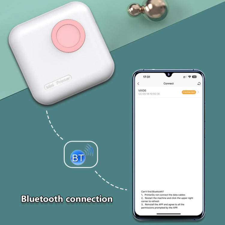 M2 Small Portable Wireless Thermal Photo Printer Student Error Question Label Printer(Blue)