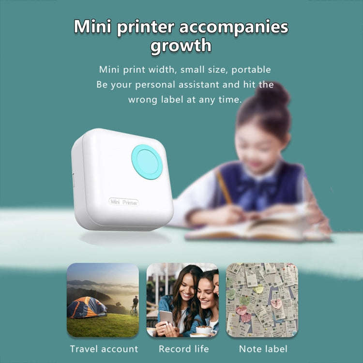 M2 Small Portable Wireless Thermal Photo Printer Student Error Question Label Printer(Blue)