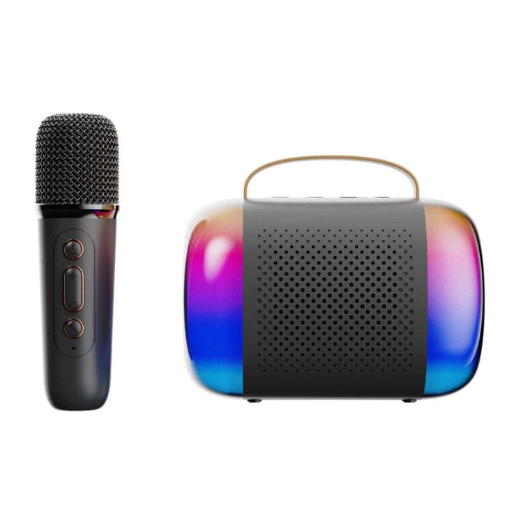 Y5 1 Microphone Portable Bluetooth Speaker Home And Outdoor Wireless Karaoke Audio(Black)