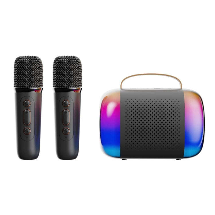 Y5 2 Microphone Portable Bluetooth Speaker Home And Outdoor Wireless Karaoke Audio(Black)
