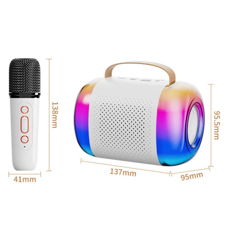 Y5 2 Microphone Portable Bluetooth Speaker Home And Outdoor Wireless Karaoke Audio(White)