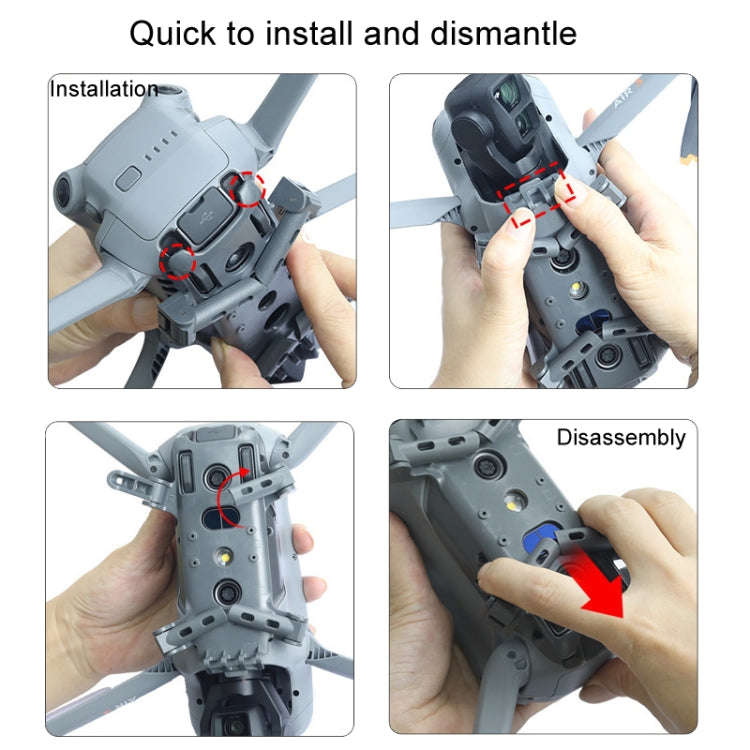 For DJI Air 3 Heightened Landing Gear Body Protection Fall and Crash Proof Folding Extension Kick...