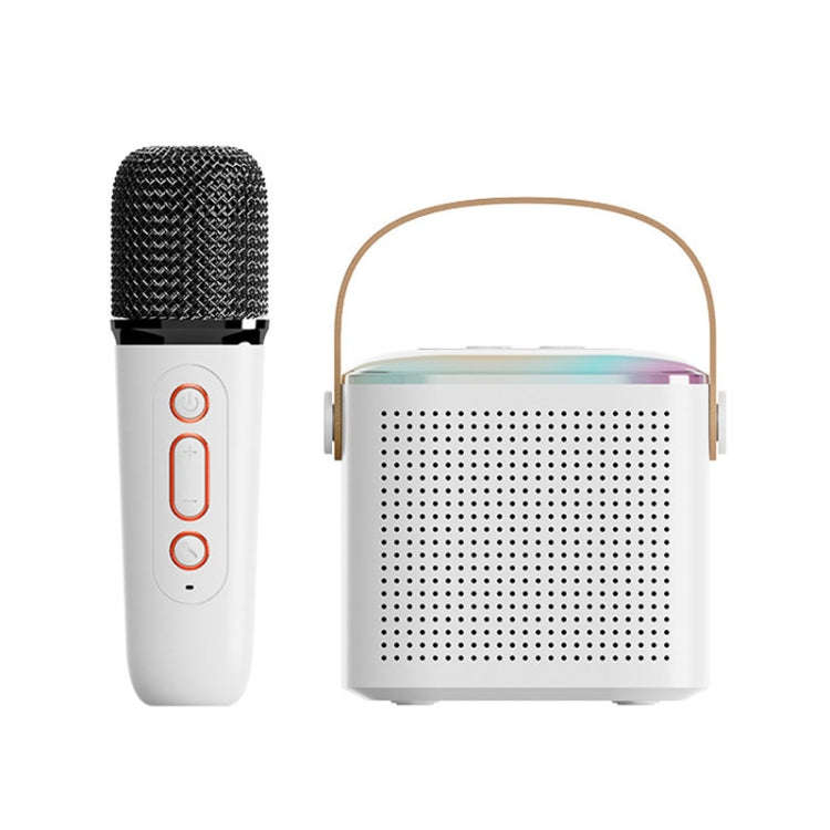 Home Portable Bluetooth Speaker Small Outdoor Karaoke Audio, Color: Y1 White(Monocular wheat)