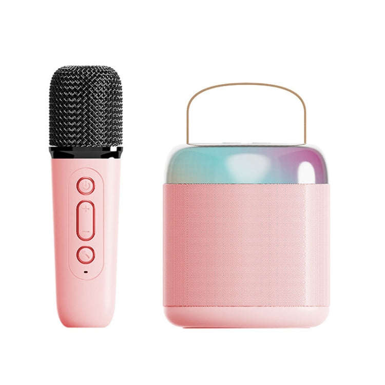 Home Portable Bluetooth Speaker Small Outdoor Karaoke Audio, Color: Y2 Pink(Monocular wheat)