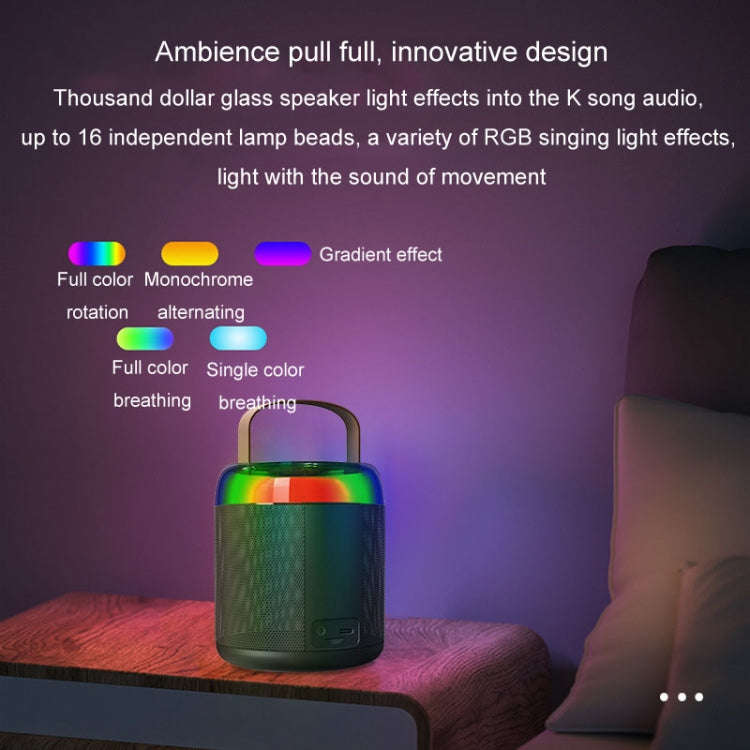 Home Portable Bluetooth Speaker Small Outdoor Karaoke Audio, Color: Y1 White(Monocular wheat)