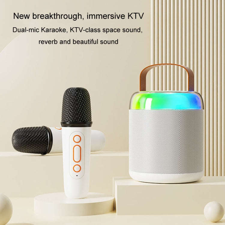Home Portable Bluetooth Speaker Small Outdoor Karaoke Audio, Color: Y1 Pink(Double wheat)