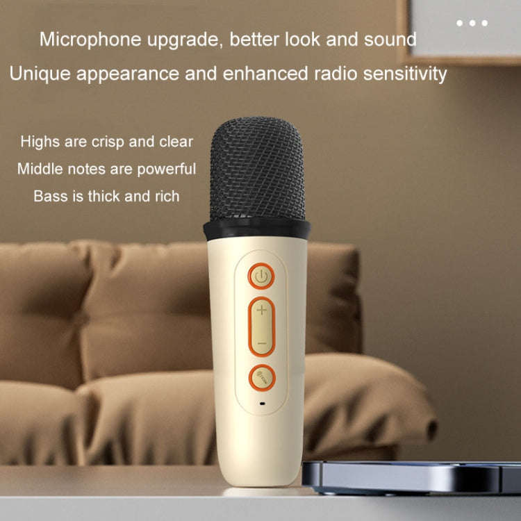 Home Portable Bluetooth Speaker Small Outdoor Karaoke Audio, Color: Y1 White(Monocular wheat)