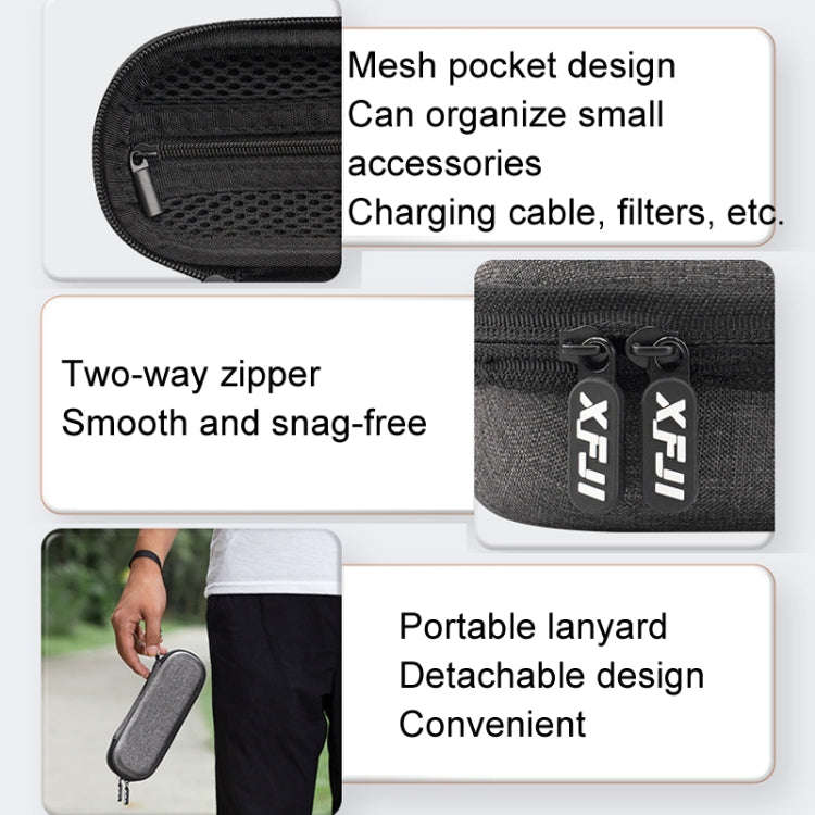 For DJI Osmo Pocket 3 XFJI Storage Box Waterproof Drop-proof Mini Body Handbag Accessories(Dark G...