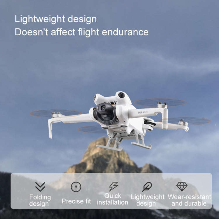 For DJI Mini 4 Pro Landing Gear Base Gimbal Protector Folding Booster Kickstand