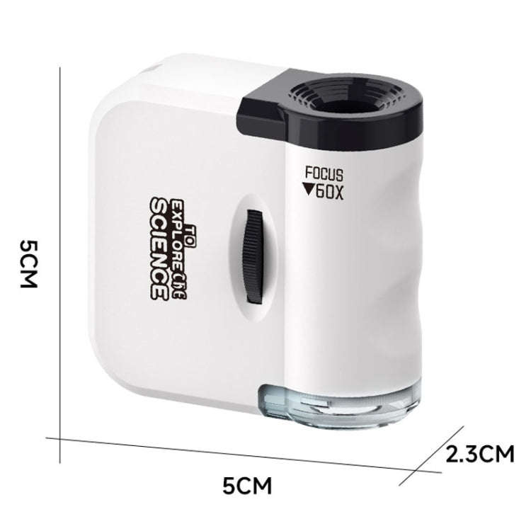 60x Portable Mini Microscope Pendant With LED Lights Outdoor Exploration Observation Fun Kids Toy...