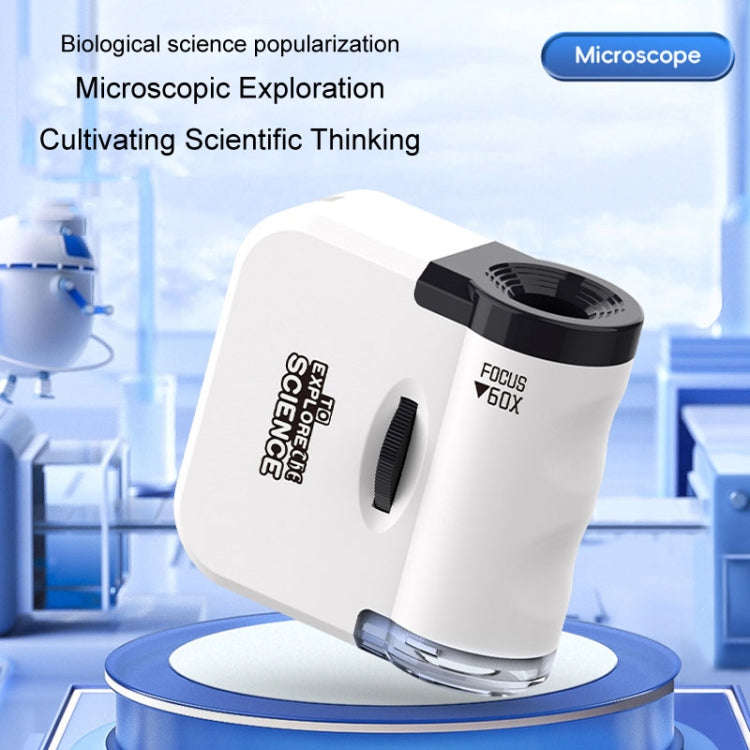 60x Portable Mini Microscope Pendant With LED Lights Outdoor Exploration Observation Fun Kids Toy...