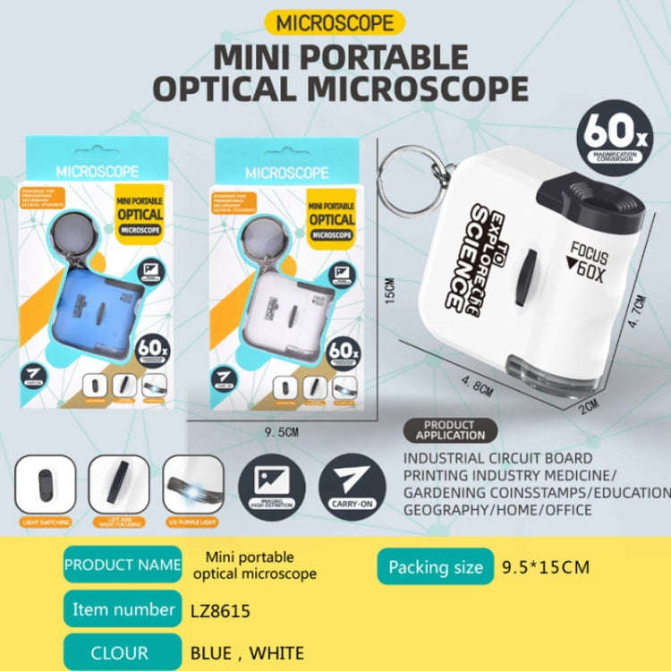 60x Portable Mini Microscope Pendant With LED Lights Outdoor Exploration Observation Fun Kids Toy...