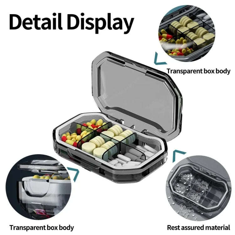 Portable Mini Compartmentalized Sealed Pill Box Weekly Morning And Evening Pill Capsule Dispensin...