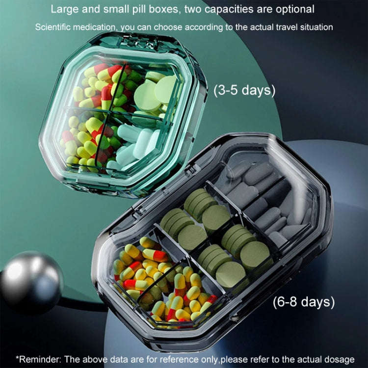 Portable Mini Compartmentalized Sealed Pill Box Weekly Morning And Evening Pill Capsule Dispensin...