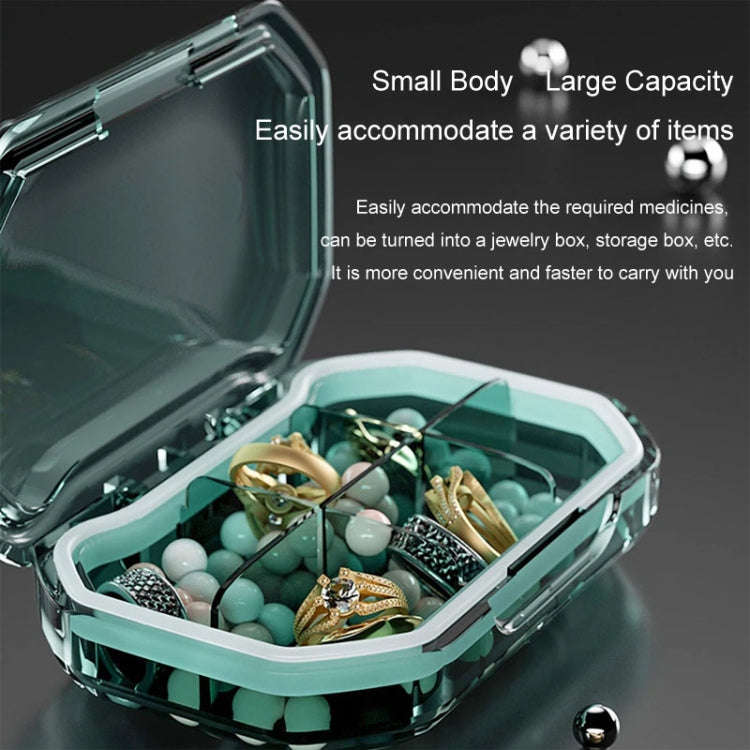 Portable Mini Compartmentalized Sealed Pill Box Weekly Morning And Evening Pill Capsule Dispensin...