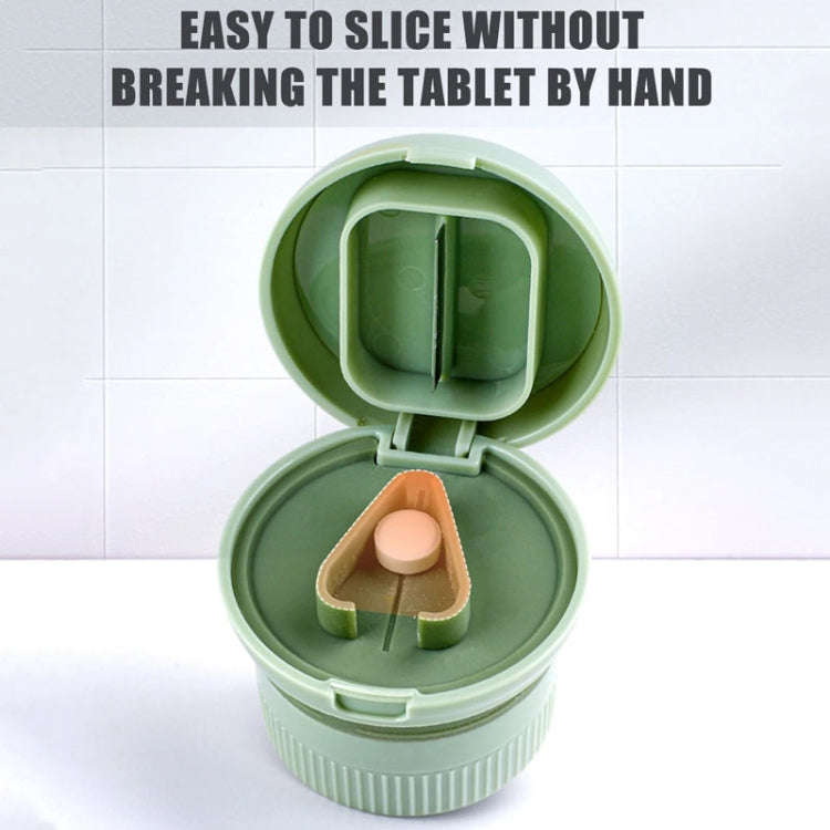 Portable 4 In 1 Mini Pill Box Multifunctional Cutting And Dispensing Device(Green)