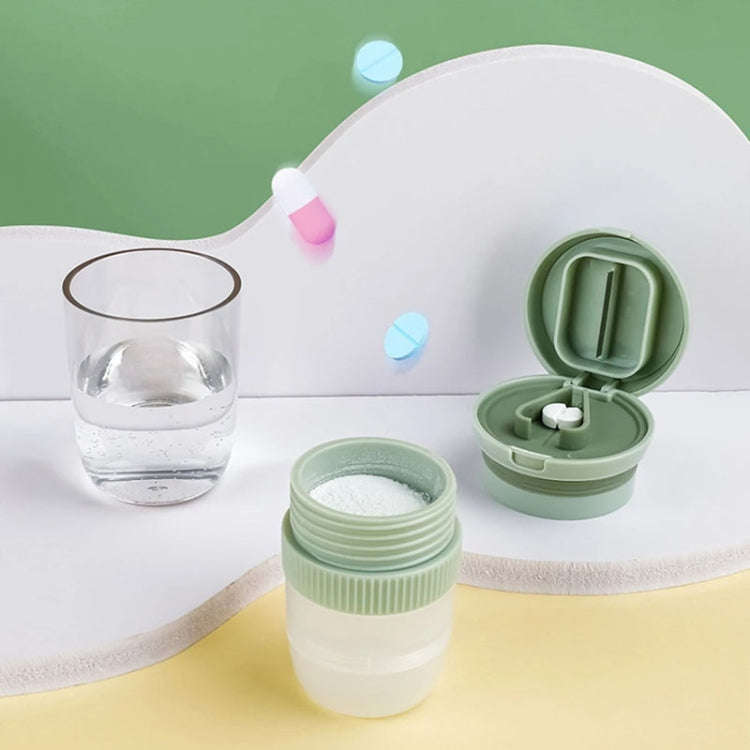Portable 4 In 1 Mini Pill Box Multifunctional Cutting And Dispensing Device(Green)