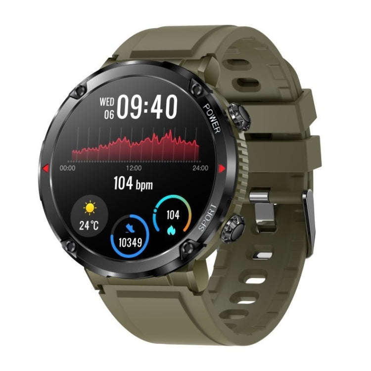 T30 1.6-inch Outdoor Sports Waterproof Smart Music Bluetooth Call Watch, Color: Dark Green