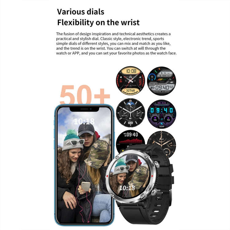 T30 1.6-inch Outdoor Sports Waterproof Smart Music Bluetooth Call Watch, Color: Dark Green