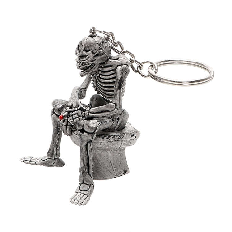 Car Key Rings Toilet Skulls Keychain Cool Purse Bag Decor Key Chain Rubber Mini Auto Keyfob Car S...