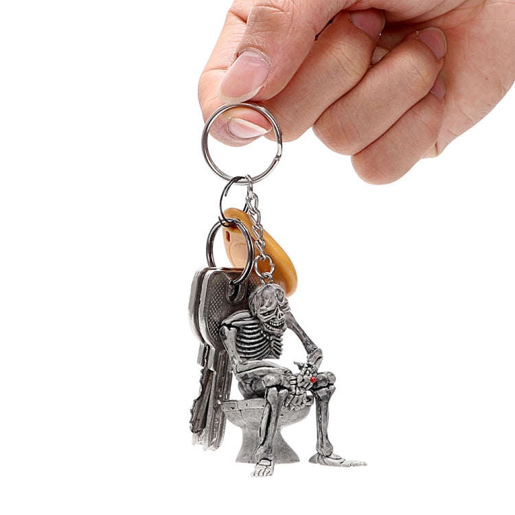 Car Key Rings Toilet Skulls Keychain Cool Purse Bag Decor Key Chain Rubber Mini Auto Keyfob Car S...