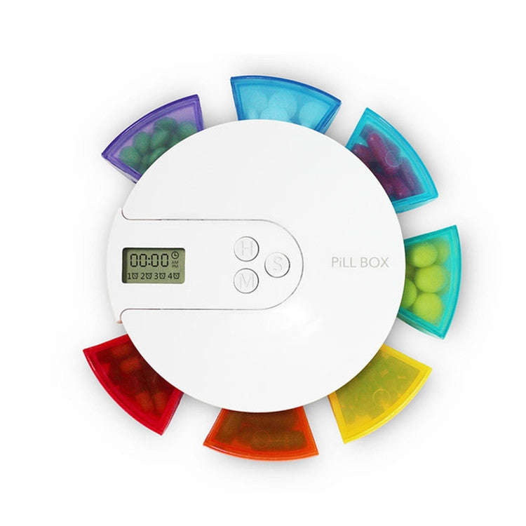 One Week Portable Timing Smart Pill Boxes Elder Reminding Electronic Medicine Box(Sky Blue)