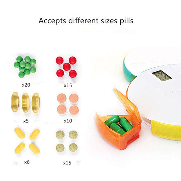 One Week Portable Timing Smart Pill Boxes Elder Reminding Electronic Medicine Box(Blue)