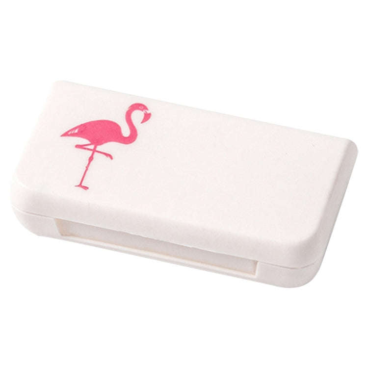 2 PCS Portable Mini Pill Case 3 Grids Travel Home Drugs Container Holder Cases Storage Box(Flamingo)