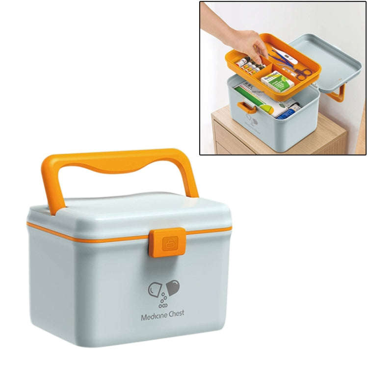 Jinlongxing 9659 Mini Household Plastic Portable Medicine Storage Box, Size:21x15x15.3cm(Blue)