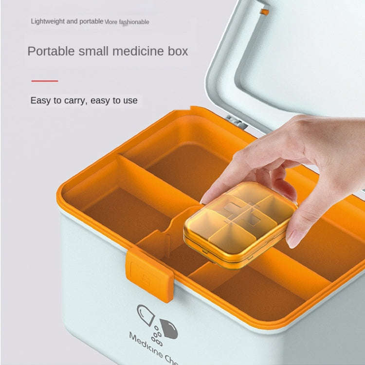 Jinlongxing 9659 Mini Household Plastic Portable Medicine Storage Box, Size:21x15x15.3cm(Blue)