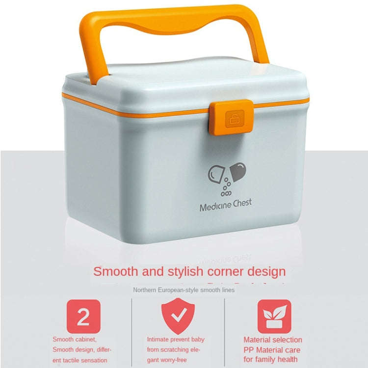 Jinlongxing 9659 Mini Household Plastic Portable Medicine Storage Box, Size:21x15x15.3cm(Blue)