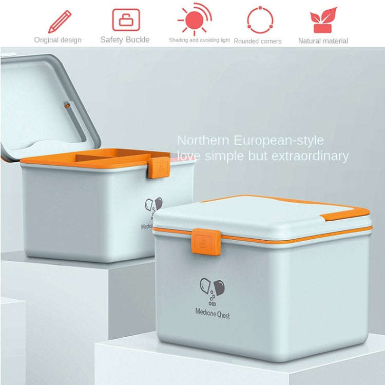 Jinlongxing 9659 Mini Household Plastic Portable Medicine Storage Box, Size:21x15x15.3cm(Blue)