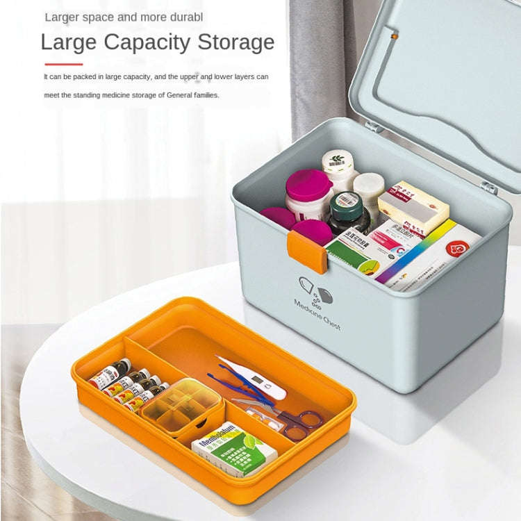 Jinlongxing 9659 Mini Household Plastic Portable Medicine Storage Box, Size:21x15x15.3cm(Blue)