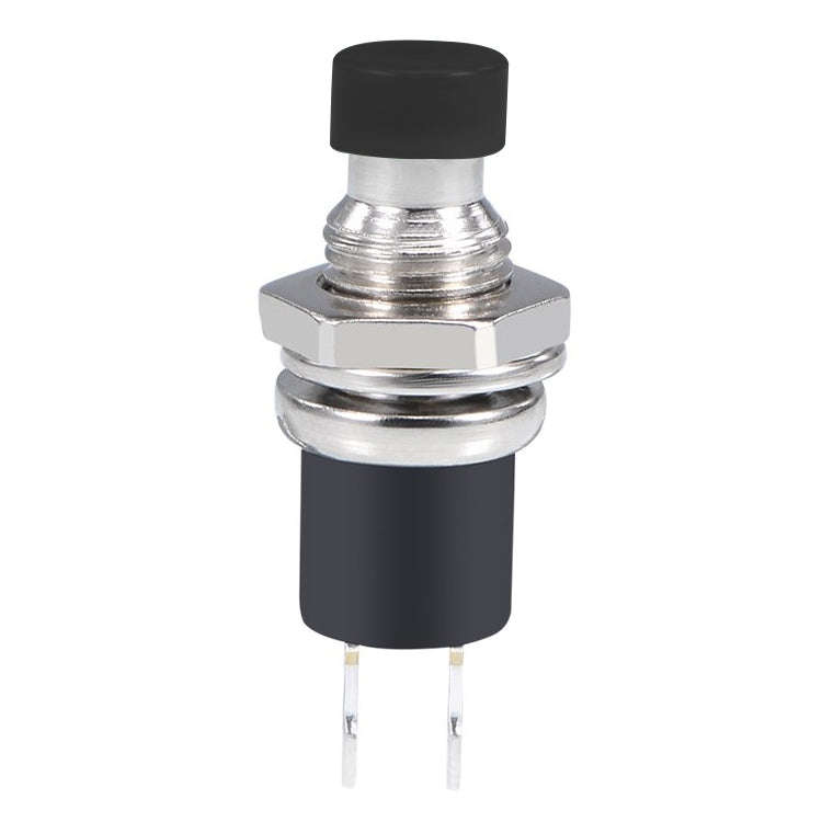 10 PCS 7mm Thread Multicolor 2 Pins Momentary Push Button Switch(Black)