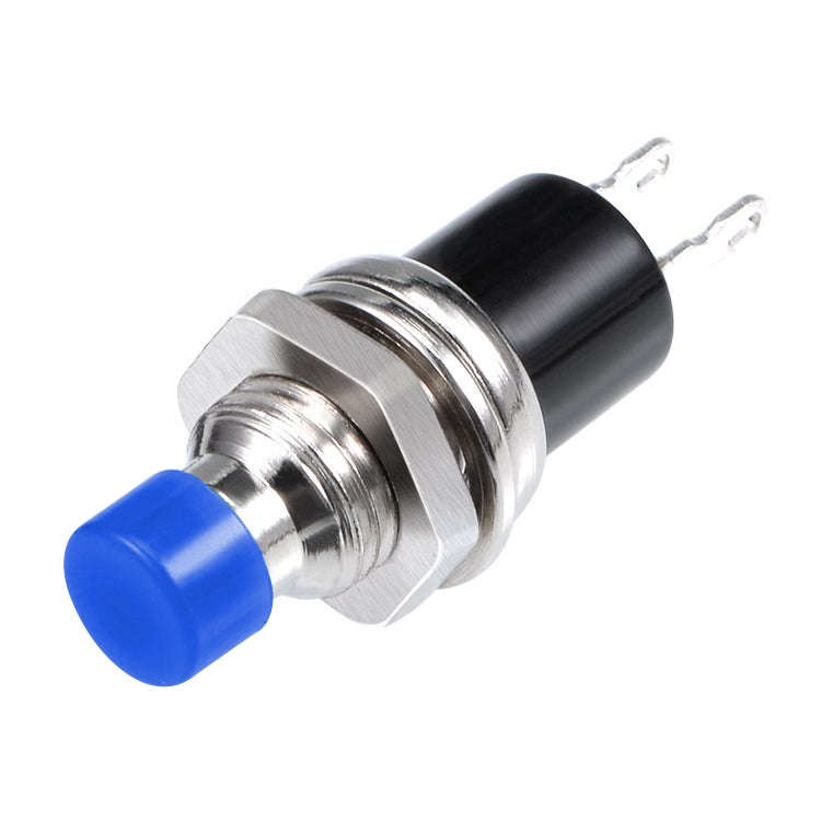10 PCS 7mm Thread Multicolor 2 Pins Momentary Push Button Switch(Blue)