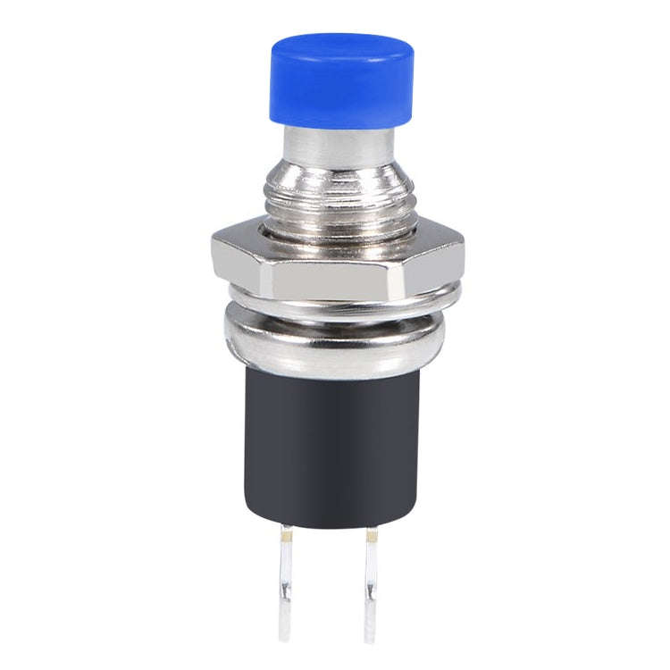 10 PCS 7mm Thread Multicolor 2 Pins Momentary Push Button Switch(Blue)