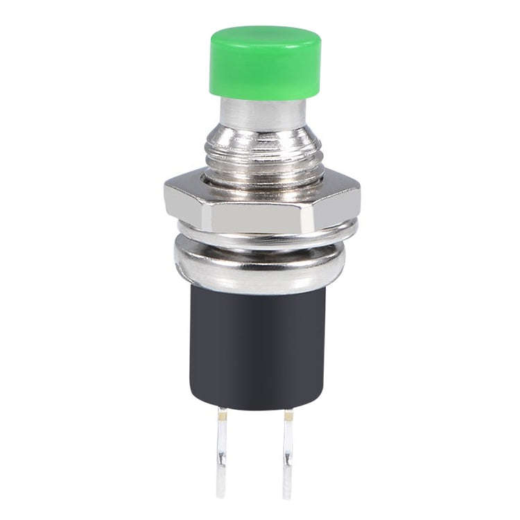 10 PCS 7mm Thread Multicolor 2 Pins Momentary Push Button Switch(Green)
