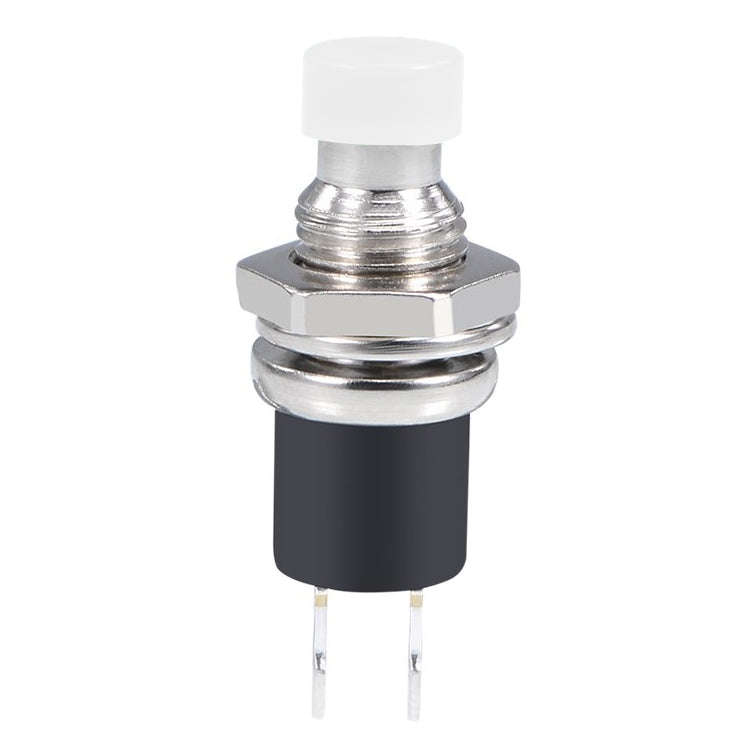 10 PCS 7mm Thread Multicolor 2 Pins Momentary Push Button Switch(White)